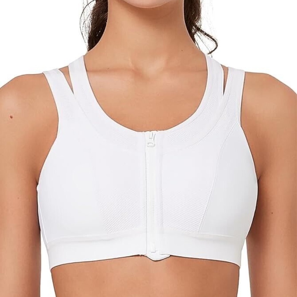 Yvette Power Cross Back Padded Running Bra White S